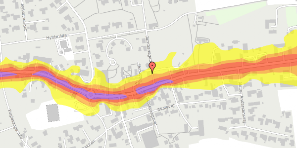 Trafikstøjkort på Jernbanegade 26, 8830 Tjele