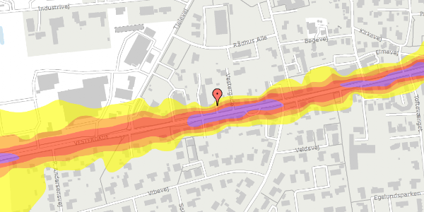 Trafikstøjkort på Vestergade 24, 8830 Tjele