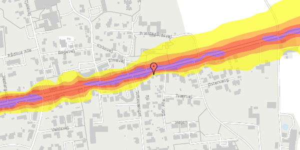 Trafikstøjkort på Østergade 30A, 8830 Tjele