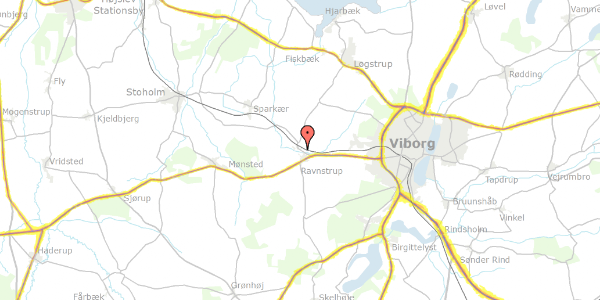 Trafikstøjkort på Nybrovej 3, 8800 Viborg