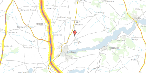 Trafikstøjkort på Hjedsvej 1, 9500 Hobro
