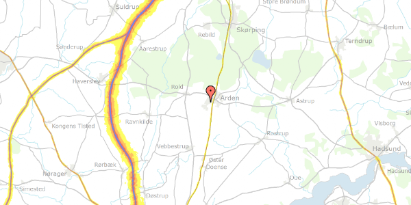 Trafikstøjkort på Højmarken 33, 9510 Arden