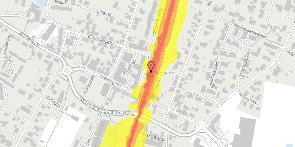 Trafikstøjkort på Jernbanegade 4, 1. , 9510 Arden