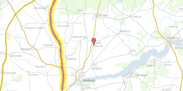 Trafikstøjkort på Kastaniealle 3, 1. th, 9500 Hobro