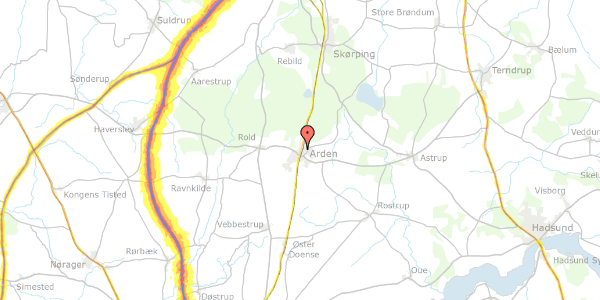 Trafikstøjkort på Rolighedsvej 4, 9510 Arden