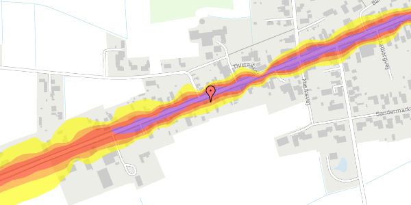 Trafikstøjkort på Thistedvej 23, 9460 Brovst