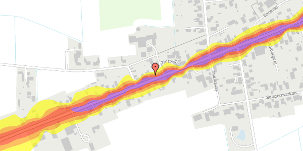 Trafikstøjkort på Thistedvej 26, 9460 Brovst