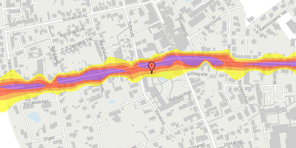 Trafikstøjkort på Vestergade 9, 1. 202, 9460 Brovst