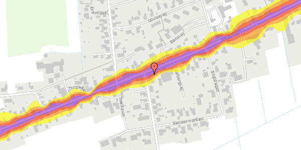 Trafikstøjkort på Aalborgvej 10, 1. , 9460 Brovst