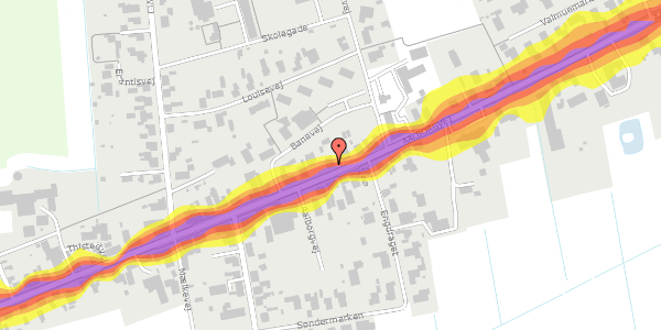 Trafikstøjkort på Aalborgvej 23, 9460 Brovst