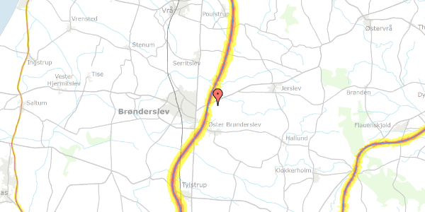 Trafikstøjkort på Agersigvej 35, 9700 Brønderslev