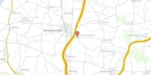 Trafikstøjkort på Ahornvej 8, 9700 Brønderslev