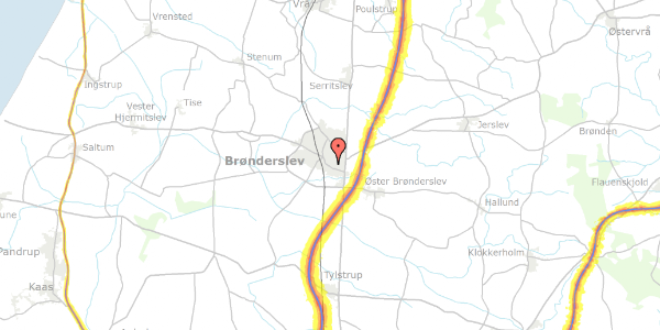 Trafikstøjkort på Algade 137, 9700 Brønderslev