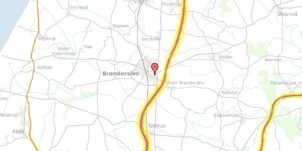 Trafikstøjkort på Algade 143, 9700 Brønderslev