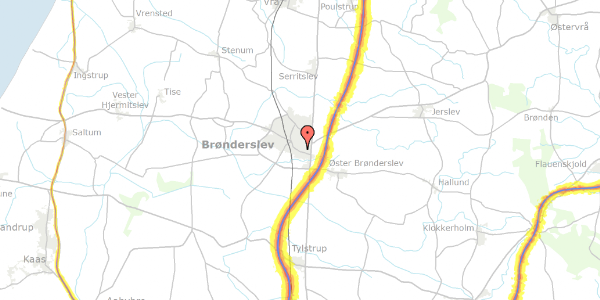 Trafikstøjkort på Algade 155, 9700 Brønderslev