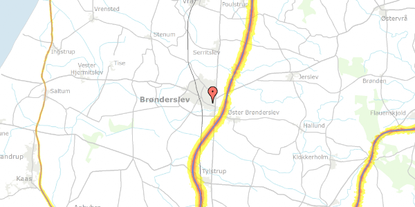 Trafikstøjkort på Algade 192, 9700 Brønderslev