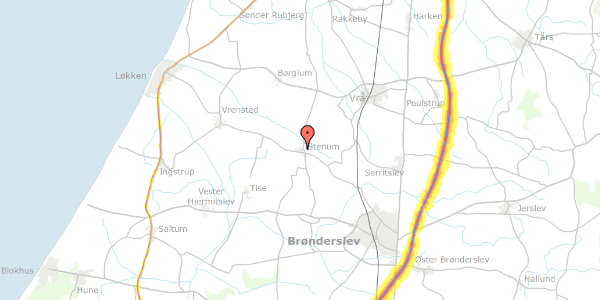 Trafikstøjkort på Bogfinkevej 43, 9700 Brønderslev