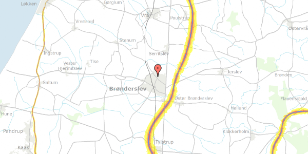 Trafikstøjkort på Brandur Alle 11, . 1, 9700 Brønderslev