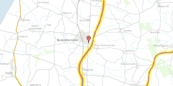 Trafikstøjkort på Bryggerivej 20, 9700 Brønderslev