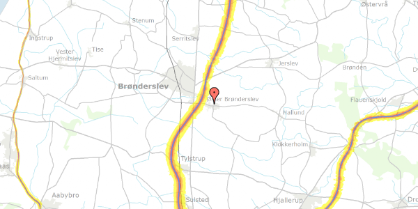 Trafikstøjkort på Buurholtvej 28, 9700 Brønderslev
