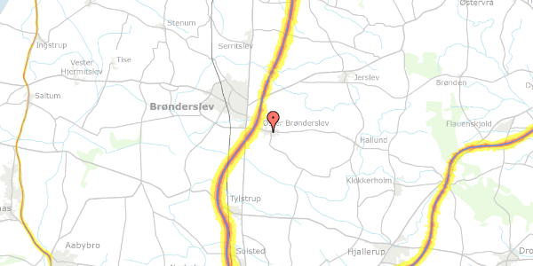 Trafikstøjkort på Engvej 12, 9700 Brønderslev