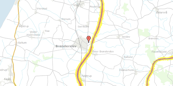 Trafikstøjkort på Eventyrvej 5, 9700 Brønderslev