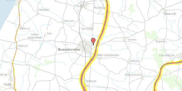 Trafikstøjkort på Eventyrvej 13, 9700 Brønderslev