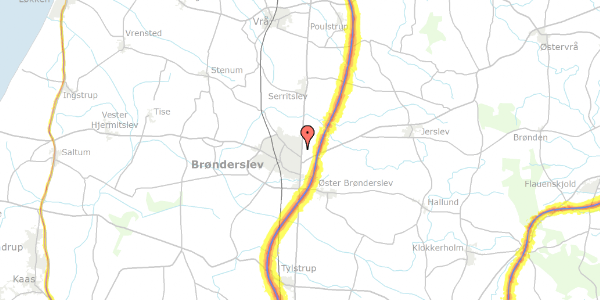 Trafikstøjkort på Eventyrvej 17, 9700 Brønderslev