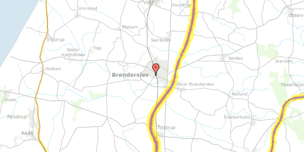 Trafikstøjkort på Fasanvej 83, 9700 Brønderslev