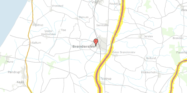 Trafikstøjkort på Fini Henriques Kvarter 22, 9700 Brønderslev