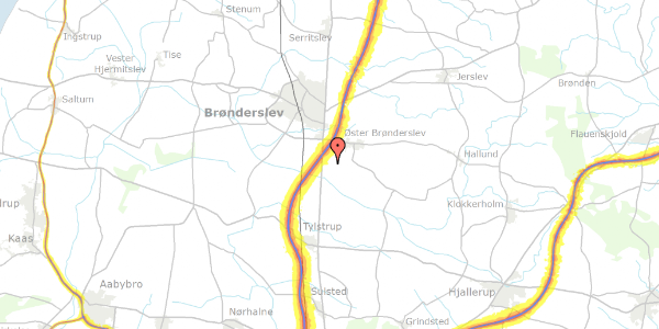 Trafikstøjkort på Fyrrevej 24, 9700 Brønderslev