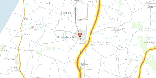 Trafikstøjkort på Gøgens Vænge 32, 9700 Brønderslev