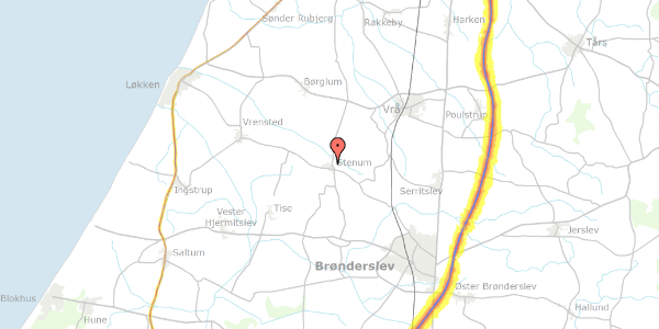 Trafikstøjkort på Havesangervej 17, 9700 Brønderslev