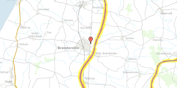 Trafikstøjkort på H C Andersens Alle 8, 9700 Brønderslev