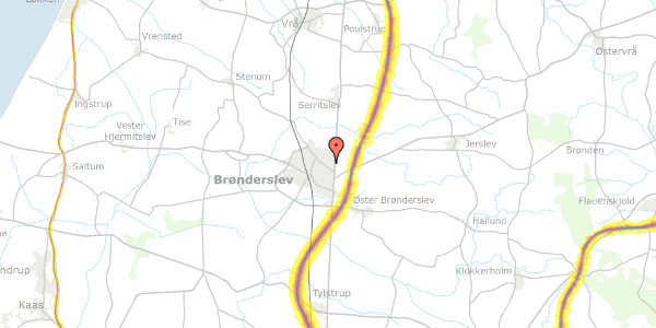 Trafikstøjkort på H C Andersens Alle 13, 9700 Brønderslev