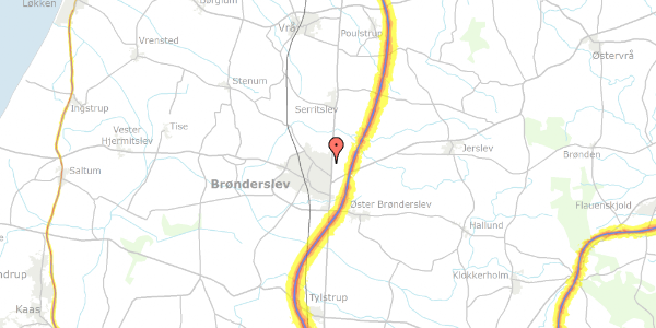 Trafikstøjkort på H C Andersens Alle 26, 9700 Brønderslev