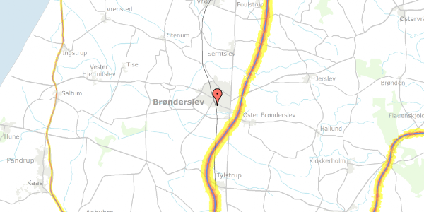 Trafikstøjkort på Hirsholmene 4, 9700 Brønderslev