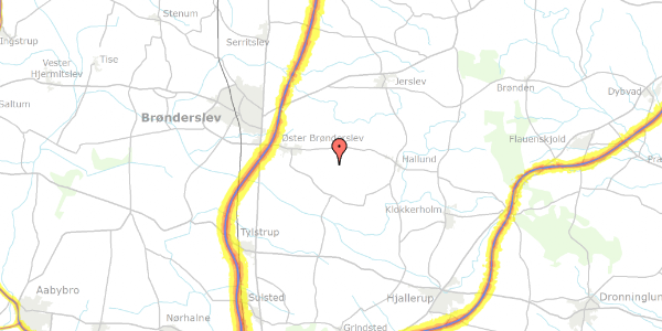 Trafikstøjkort på Hvilshøj Mark 125, 9700 Brønderslev