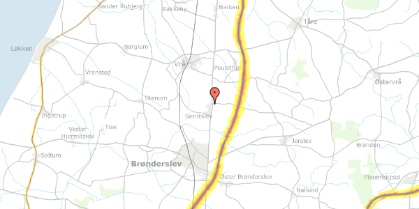 Trafikstøjkort på Jasminvej 2, 9700 Brønderslev