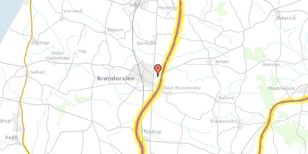 Trafikstøjkort på Jerslevvej 11, 9700 Brønderslev