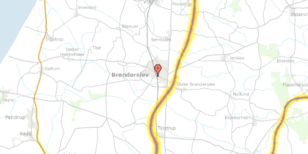 Trafikstøjkort på Jyllandsgade 60, 9700 Brønderslev