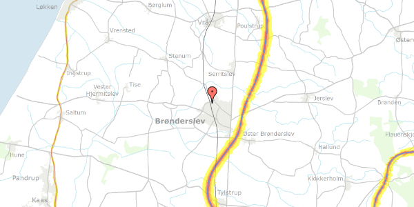 Trafikstøjkort på Kattegatsvej 30, 9700 Brønderslev