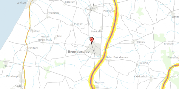 Trafikstøjkort på Kattegatsvej 31, 9700 Brønderslev