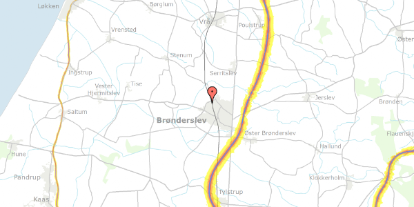 Trafikstøjkort på Kattegatsvej 35, 9700 Brønderslev