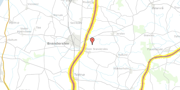 Trafikstøjkort på Nibstrupvej 92, 9700 Brønderslev