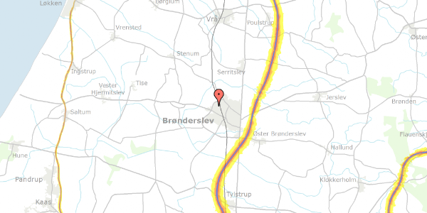 Trafikstøjkort på Nordsøvej 11, 9700 Brønderslev