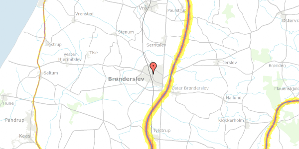 Trafikstøjkort på Nørre Alle 6, 9700 Brønderslev