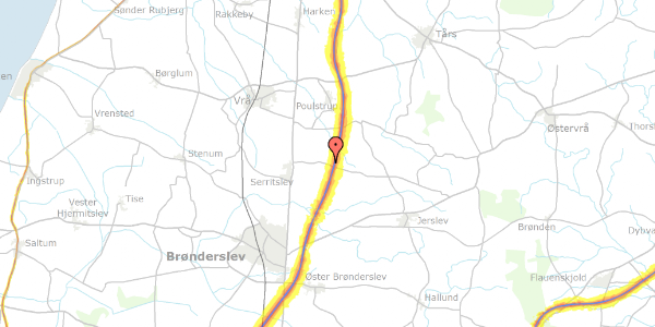 Trafikstøjkort på Serritslevvej 131, 9700 Brønderslev