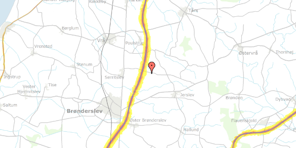 Trafikstøjkort på Serritslevvej 212, 9700 Brønderslev