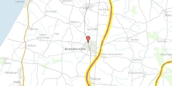 Trafikstøjkort på Skagerraksvej 5, 9700 Brønderslev